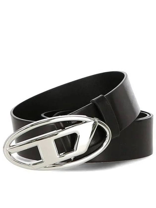 B 1DR D Logo Buckle Leather Belt Black - DIESEL - BALAAN 2