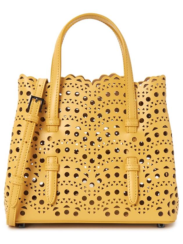 Mina 20 Vienne Wave Lux Calfskin Tote Bag Yellow - ALAIA - BALAAN 3