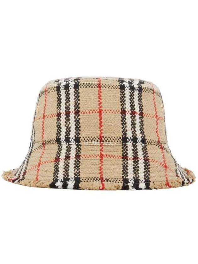 Check Boucle Bucket Hat Beige - BURBERRY - BALAAN 1