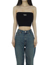 M Clarksvillex Logo Plaque Tube Top Black - DIESEL - BALAAN 3