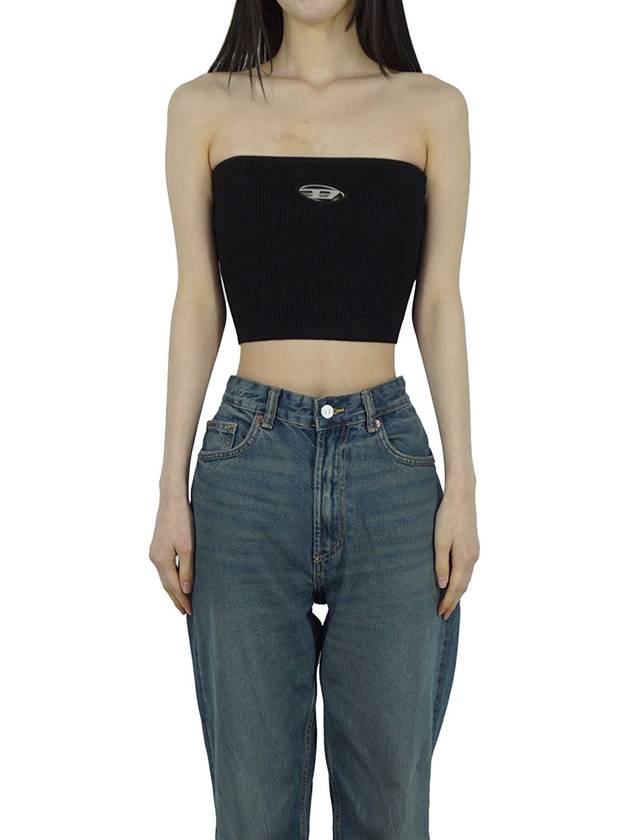 M Clarksvillex Logo Plaque Tube Top Black - DIESEL - BALAAN 3