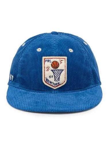 Chenille patch corduroy ball cap blue with 30 points - POLO RALPH LAUREN - BALAAN 1