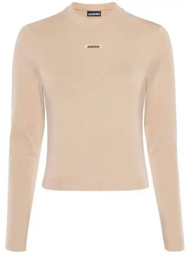 Le Gros Grain Manches Long Sleeve T-Shirt Beige - JACQUEMUS - BALAAN 2