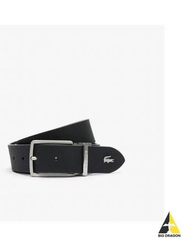 Men s Shantaco leather belt black - LACOSTE - BALAAN 1