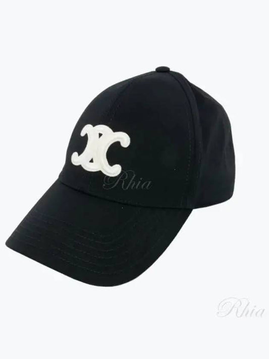 Triomphe Logo Cotton Ball Cap Black - CELINE - BALAAN 2