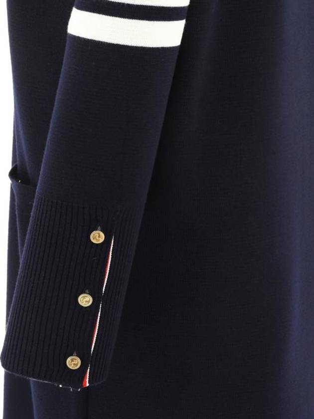 Milano Fine Merino Cardigan Navy - THOM BROWNE - BALAAN 5