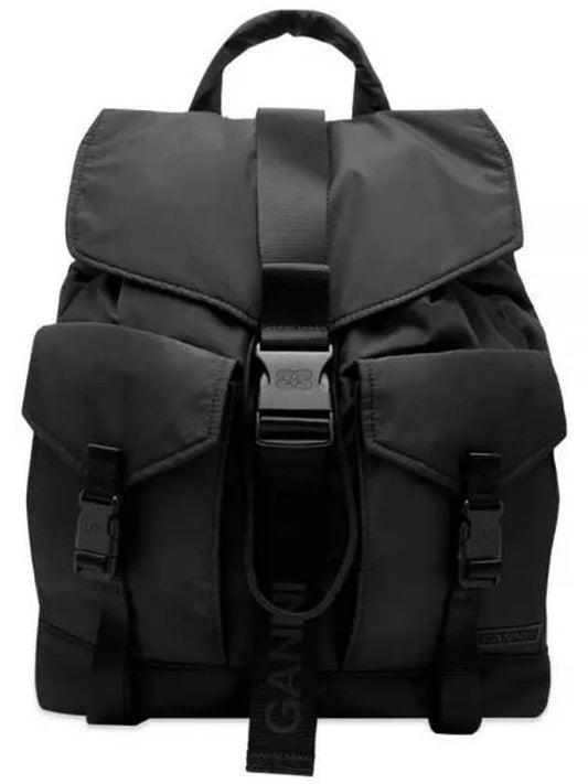 Recycle Tech Backpack Black - GANNI - BALAAN 1