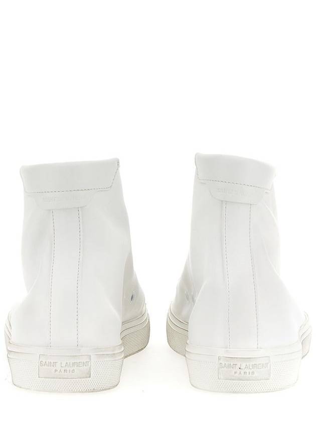 Malibu Mid Leather High Top Sneakers - SAINT LAURENT - BALAAN 4