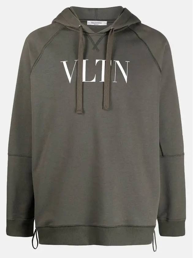 VLTN Cotton Hoodie Olive Green - VALENTINO - BALAAN 4