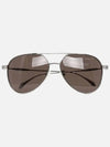 Eyewear Engraved Logo Pilot Frame Sunglasses Grey - ALEXANDER MCQUEEN - BALAAN 3