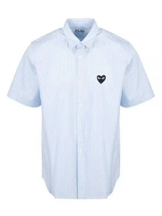 24 AZ B022 051 1 P1B022 AX Black Heart Waffen Short Sleeve Shirt - COMME DES GARCONS - BALAAN 1