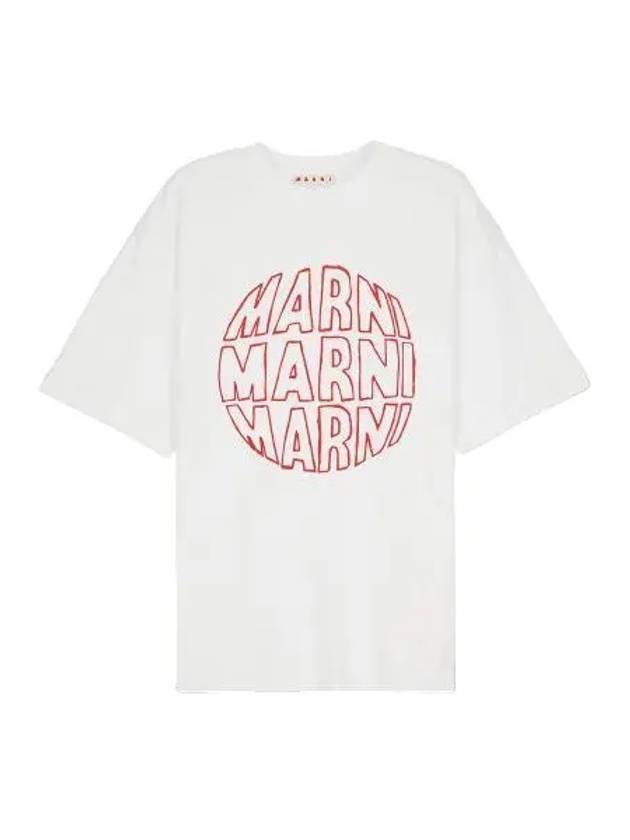 Logo Lily Short Sleeve T Shirt White - MARNI - BALAAN 1