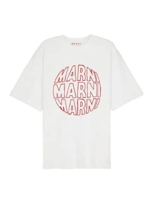 Logo Lily Short Sleeve T Shirt White - MARNI - BALAAN 1