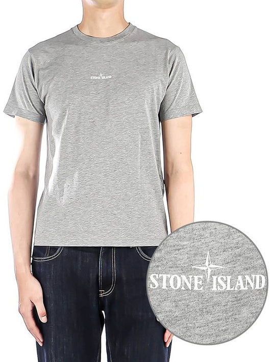 Tricromia Three Print Cotton Jersey T-Shirt Grey - STONE ISLAND - BALAAN 2