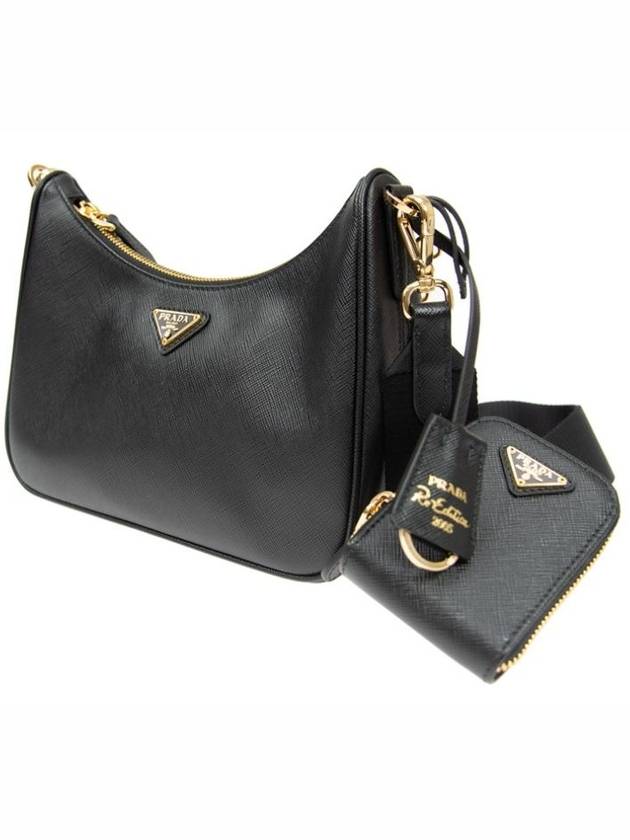 Re-Edition 2005 Saffiano Leather Shoulder Bag Black - PRADA - BALAAN 3