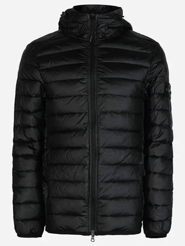 Loom Woven Chambers R-Nylon Down-TC Light Hoodie Down Jacket Black - STONE ISLAND - BALAAN 2