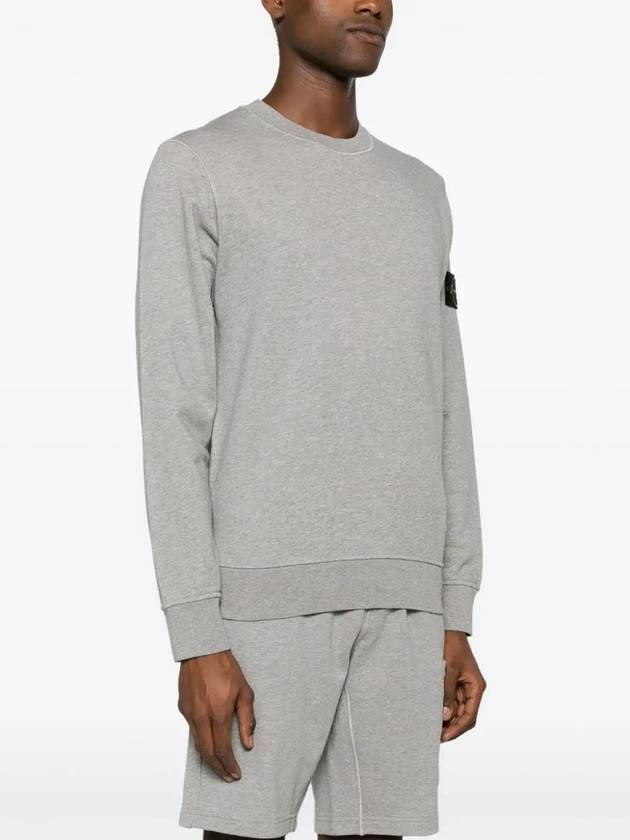 Wappen Patch Garment Dyed Sweatshirt Grey - STONE ISLAND - BALAAN 4