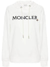 Embroidered Logo Hoodie White - MONCLER - BALAAN 1