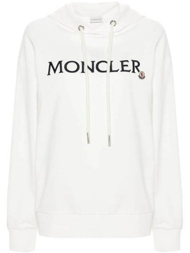 Embroidered Logo Hoodie White - MONCLER - BALAAN 1