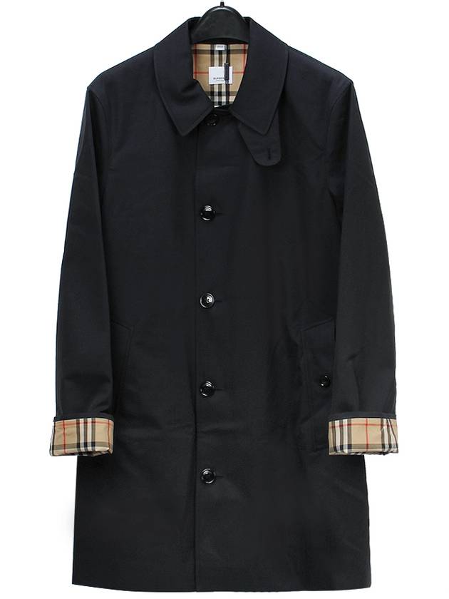 Single Breasted Car Coat Navy - BURBERRY - BALAAN 2