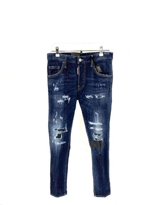 Pocket Stud Skater Straight Jeans Blue - DSQUARED2 - BALAAN 2