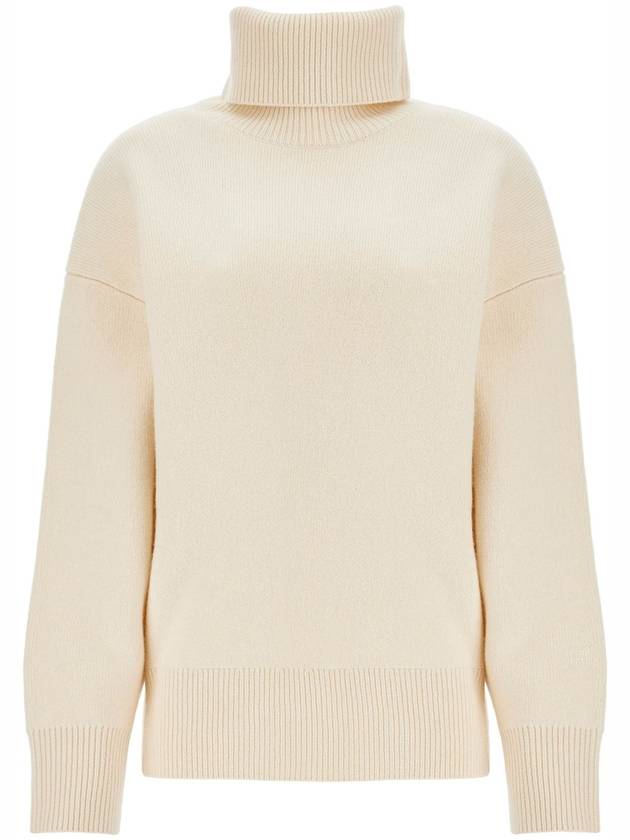 white snow wool and cashmere turtleneck for women - TOTEME - BALAAN 1