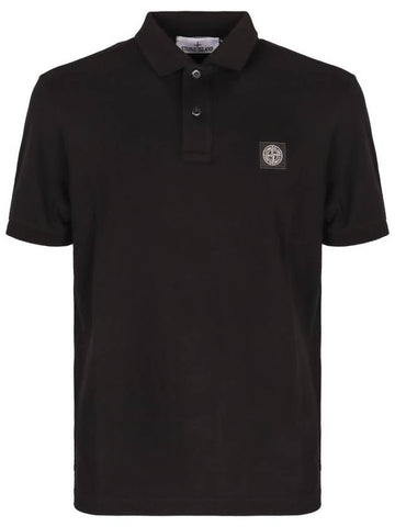 Stone Island Logo Print Cotton Polo Shirt - STONE ISLAND - BALAAN 1