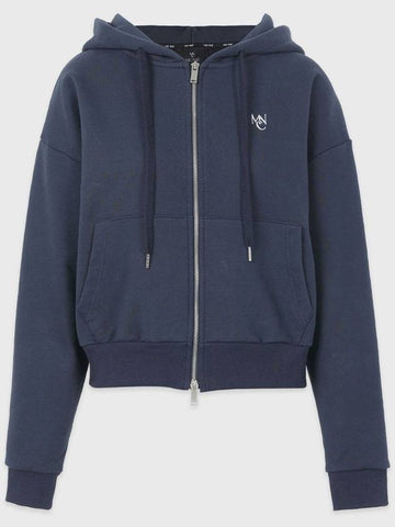 Women's Cheerleader Two-Way Zip Up Hoodie Navy - MICANE - BALAAN 1