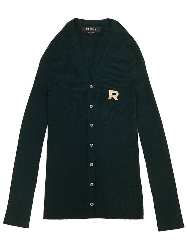 Logo Wool Cardigan Green - ROCHAS - BALAAN 2