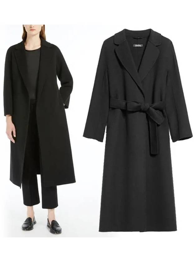 Women's Esturian Virgin Wool Single Coat Black - MAX MARA - BALAAN 2