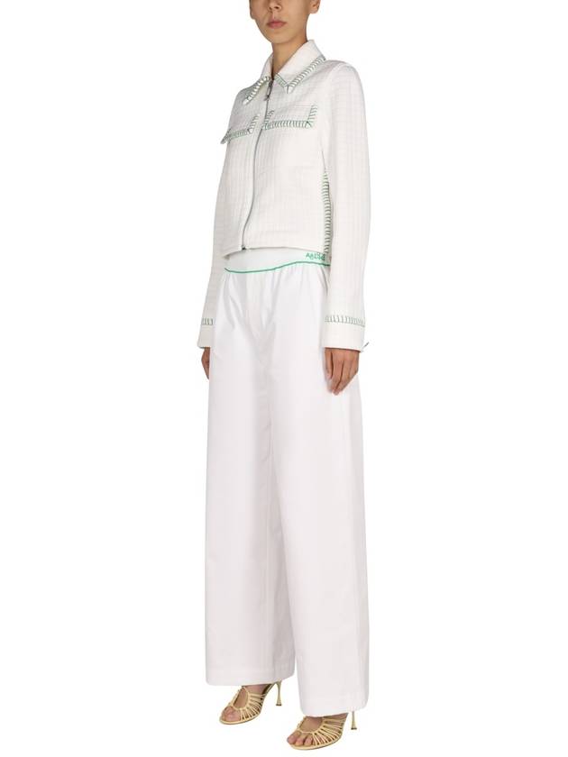 Women's Elastic Cotton Tennis Straight Pants White - BOTTEGA VENETA - BALAAN 3