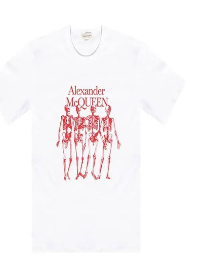 Skull Logo Print Short Sleeve T-Shirt White - ALEXANDER MCQUEEN - BALAAN 2