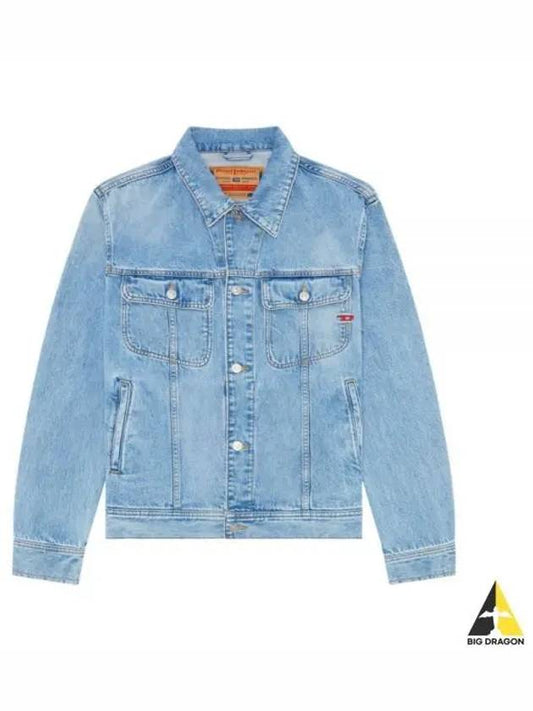 Cotton Denim Jacket Blue - DIESEL - BALAAN 2