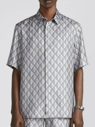 CD Diamond Silk Twill Short Sleeved Shirt Deep Grey - DIOR - BALAAN 2