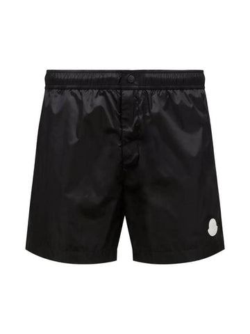Men's Logo Nylon Swim Shorts Black - MONCLER - BALAAN 1
