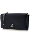 Grain Leather Chain Long Wallet Black - VIVIENNE WESTWOOD - BALAAN 3