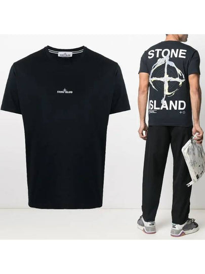 Marble Back Logo Short Sleeve T-Shirt Black - STONE ISLAND - BALAAN 2