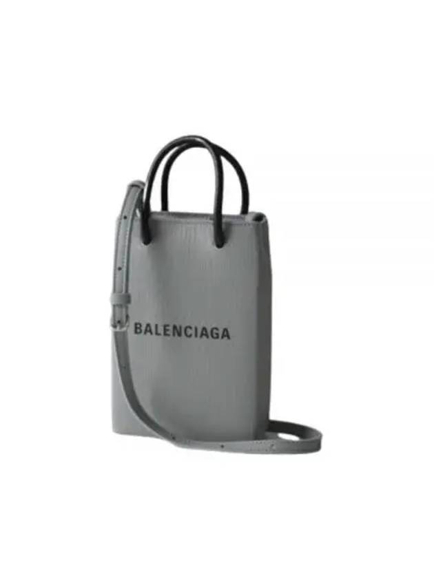 Logo Print Phone Holder Small Cross Bag Grey - BALENCIAGA - BALAAN 2