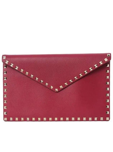 Gold Rockstud Envelope Clutch Bag TW2P0P56 BOL 16L - VALENTINO - BALAAN 1