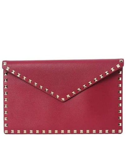 Rockstud Envelope Clutch Bag Purple - VALENTINO - BALAAN 2