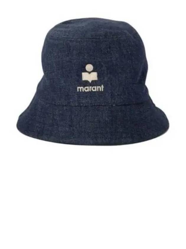 Haley Embroidered Logo Bucket Hat Blue - ISABEL MARANT - BALAAN 2