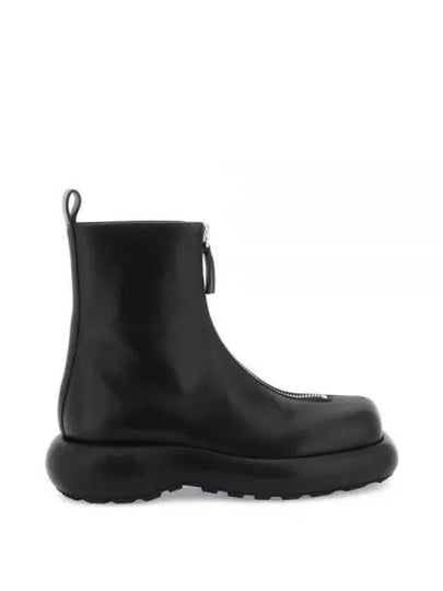 Square Toe Calf Leather Ankle Boots Black - JIL SANDER - BALAAN 2