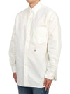 Embroid Logo Button Down Wind Long Sleeve Shirt White - NANAMICA - BALAAN 3