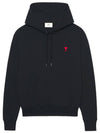 Heart Small Logo Hoodie Black - AMI - BALAAN 2