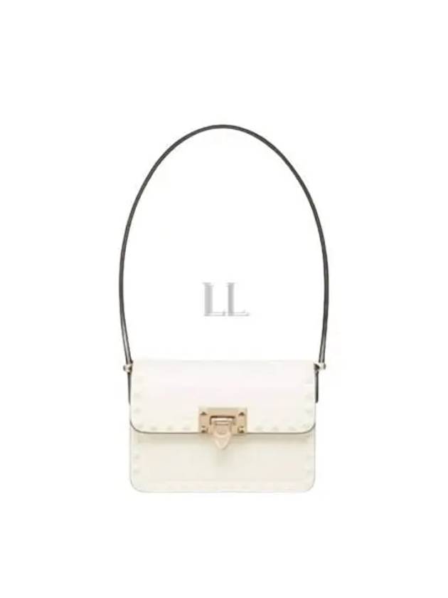 Small Rockstud Detail Leather Shoulder Bag White - VALENTINO - BALAAN 2