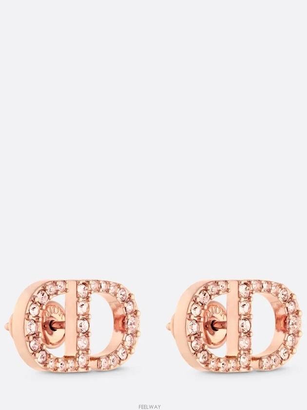 Petit CD Stud Crystal Earrings Pink - DIOR - BALAAN 3