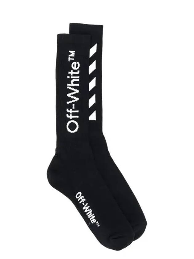 Diagonal Stripe Midium Socks Black - OFF WHITE - BALAAN 3