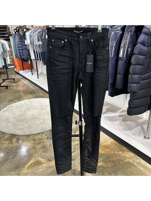 Women's Wax Coated Dis Jeans Black - SAINT LAURENT - BALAAN 2