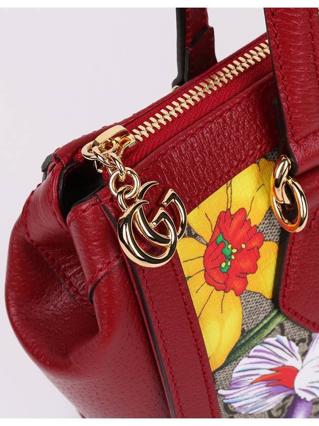 GG gold plated red floral Ophidia shoulder bag 547551 - GUCCI - BALAAN 5