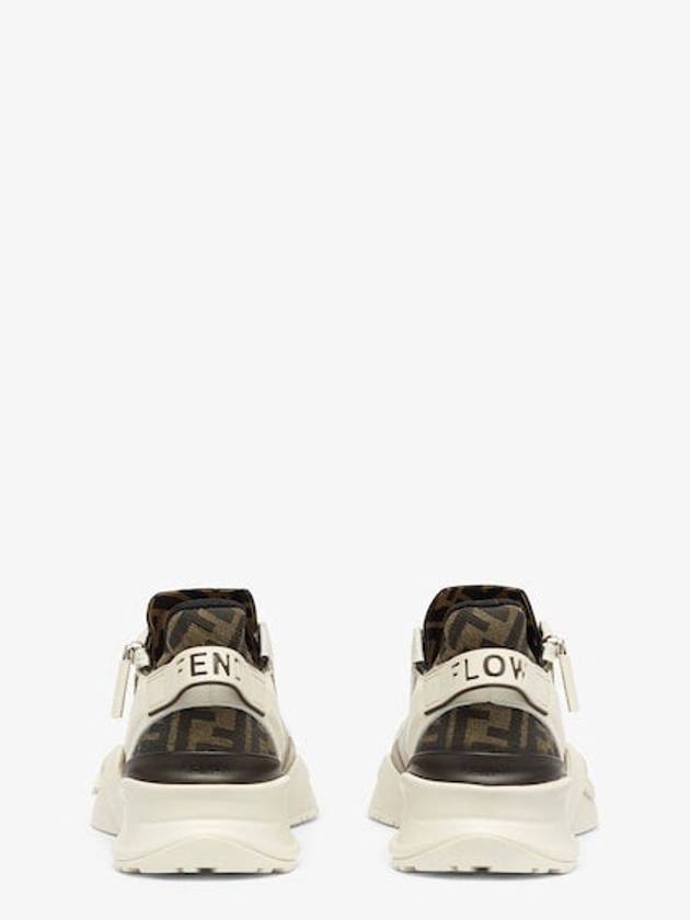 Flow FF Logo Low Top Sneakers Beige - FENDI - BALAAN 6